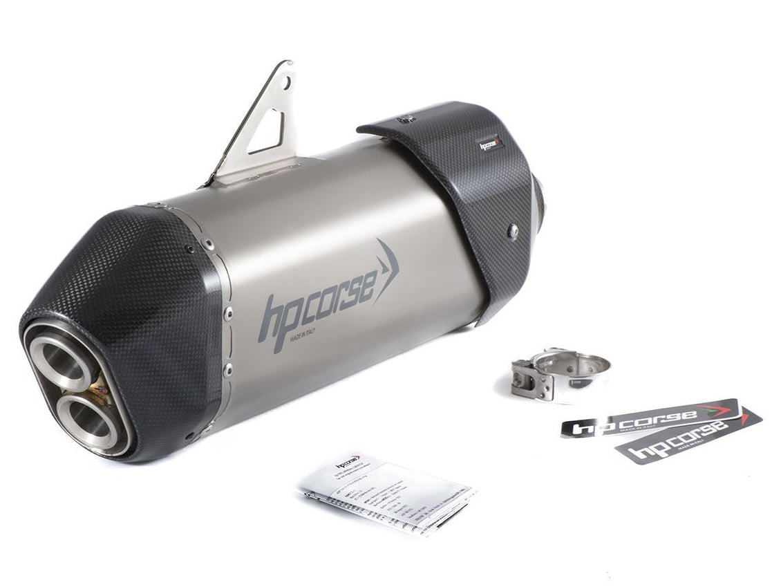 HP CORSE Triumph Tiger 900 (2021+) Slip-on Exhaust "SPS Carbon 350 Inox Satin" (Euro 5)