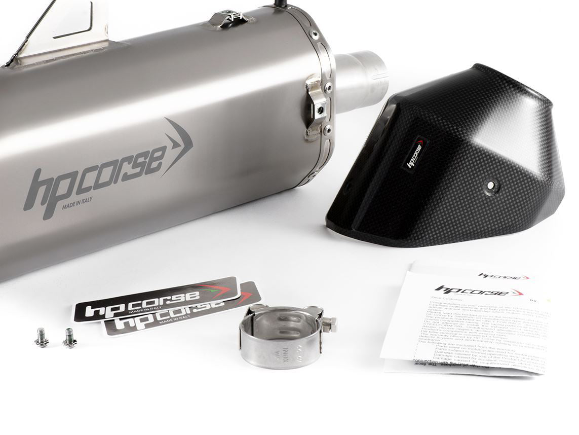 HP CORSE Triumph Tiger 900 (2021+) Slip-on Exhaust "SPS Carbon 350 Inox Satin" (Euro 5)