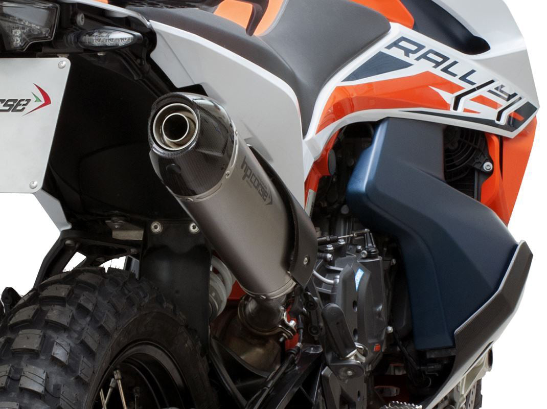 HP CORSE KTM 890 Adventure (2021+) Slip-on Exhaust "SP-1 Carbon Short Titanium" (Euro 5)