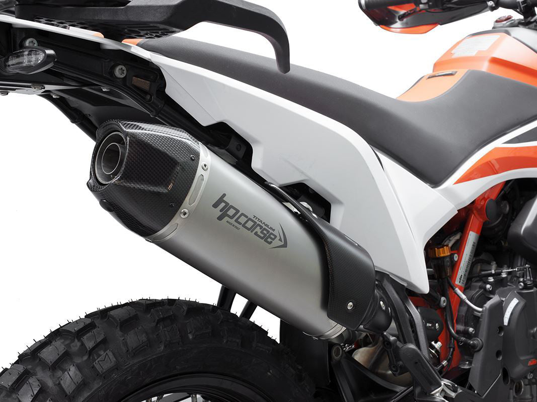 HP CORSE KTM 890 Adventure (2021+) Slip-on Exhaust "SP-1 Carbon Short Titanium" (Euro 5)