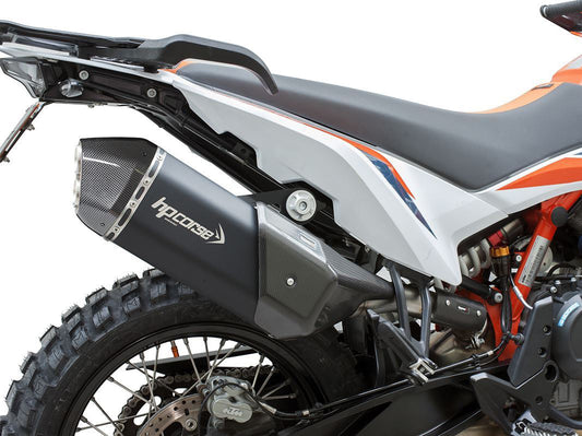 HP CORSE KTM 890 Adventure (2021+) Slip-on Exhaust "SPS Carbon Short Inox Black" (Euro 5)