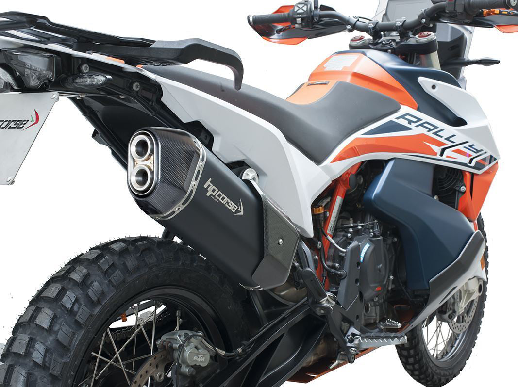 HP CORSE KTM 890 Adventure (2021+) Slip-on Exhaust "SPS Carbon Short Inox Black" (Euro 5)