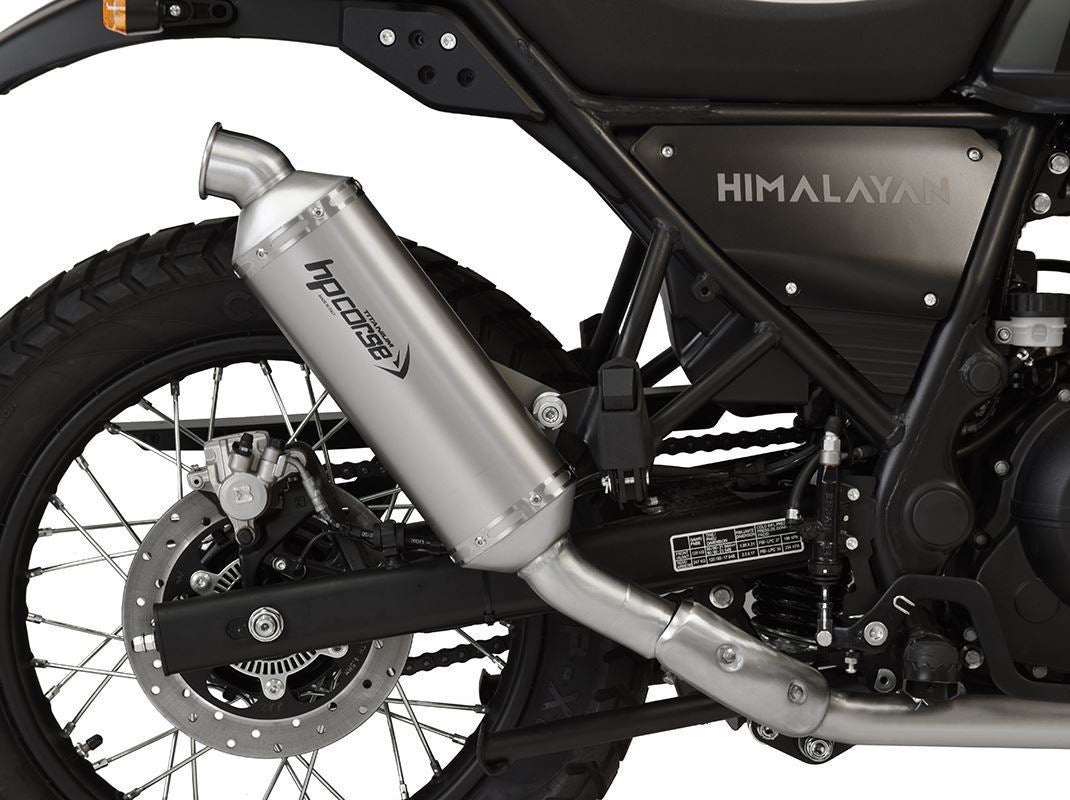 HP CORSE Royal Enfield Himalayan (2016+) Slip-on Exhaust "SP-1 Short Rally Titanium" (Racing)