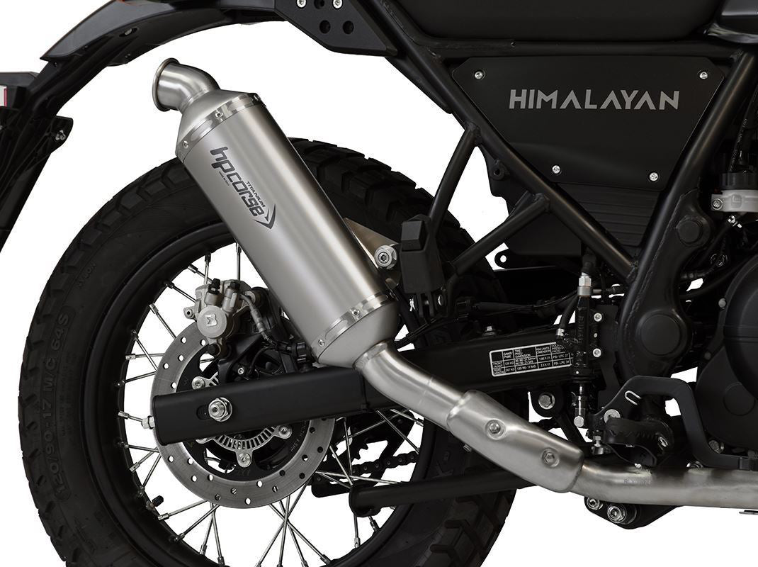 HP CORSE Royal Enfield Himalayan (2016+) Slip-on Exhaust "SP-1 Short Rally Titanium" (Racing)