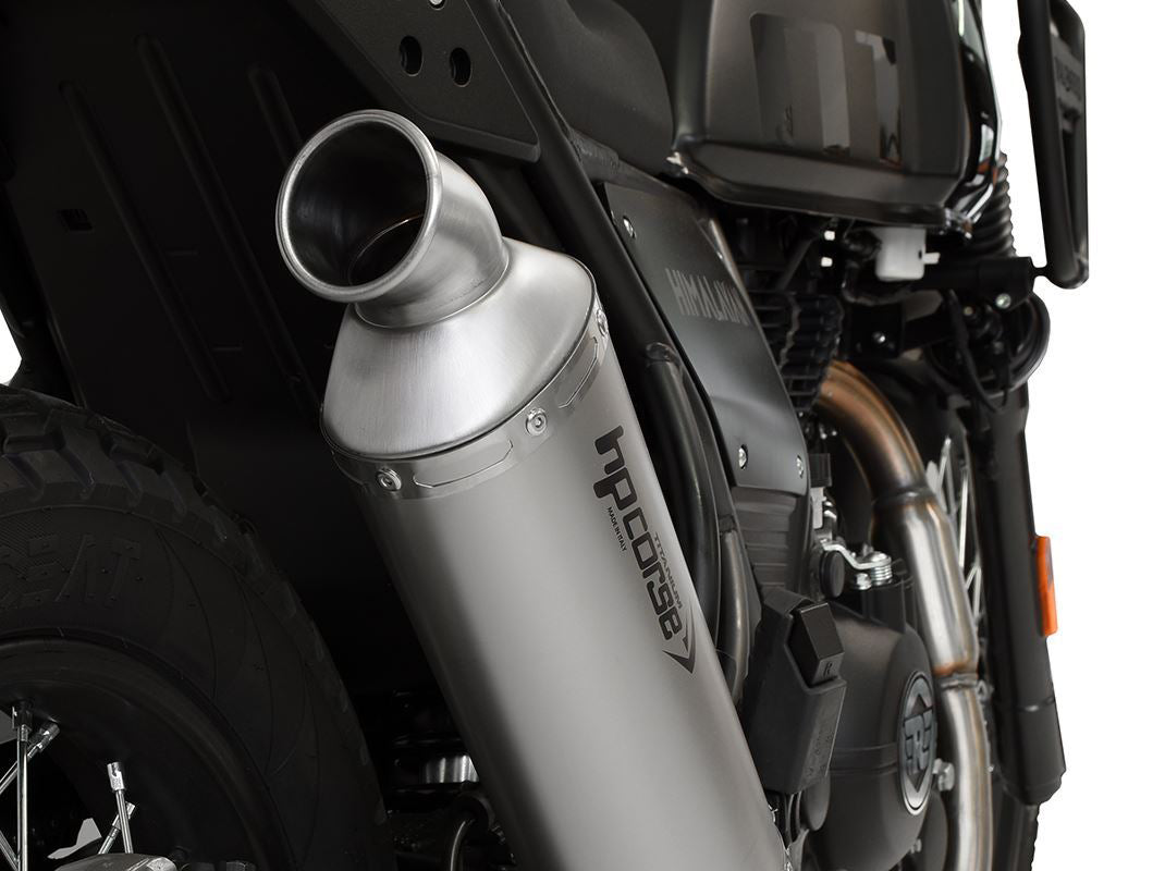 HP CORSE Royal Enfield Himalayan (2016+) Slip-on Exhaust "SP-1 Short Rally Titanium" (Racing)