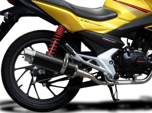 DELKEVIC Honda CB125F Full Exhaust System with DL10 14" Carbon Silencer