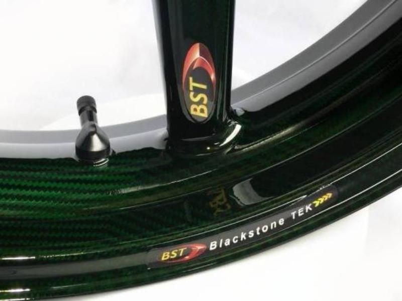 BST Kawasaki H2 / H2R Carbon Wheel "Mamba TEK" (offset rear, 7 straight spokes, black hubs)