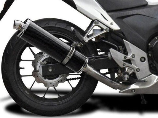 DELKEVIC Honda CB500 / CBR500R Full Exhaust System with Stubby 18" Carbon Silencer