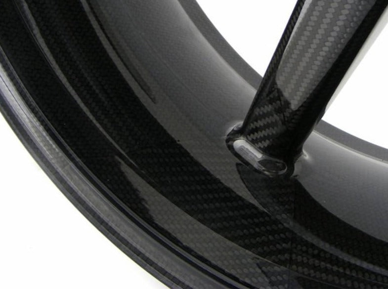 BST Ducati Monster 821 Carbon Wheel "Mamba TEK" (offset rear, 7 straight spokes, black hubs)