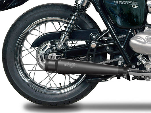 SPARK GTR0208 Triumph Bonneville T120 (16/18) Double Slip-on Exhaust "Trumpet" (approved; black)