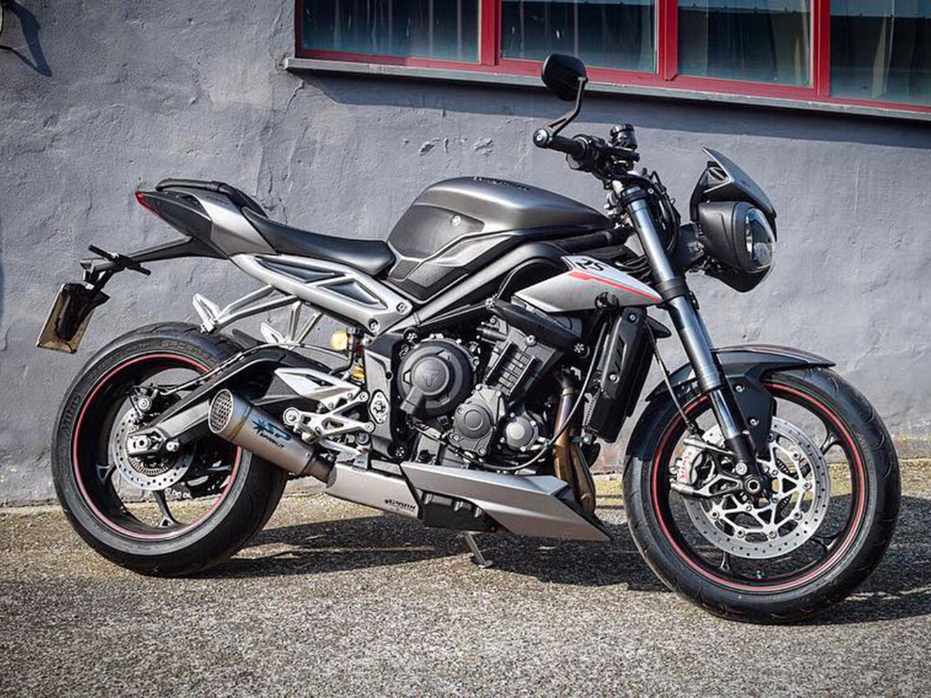 SPARK GTR0507 Triumph Street Triple 765 / 660 Titanium 3/4 Exhaust System "GRID-O" (approved; polished box)