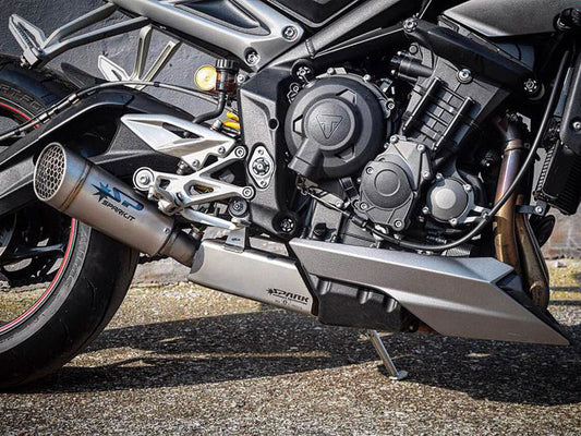 SPARK GTR0507 Triumph Street Triple 765 / 660 Titanium 3/4 Exhaust System "GRID-O" (approved; polished box)