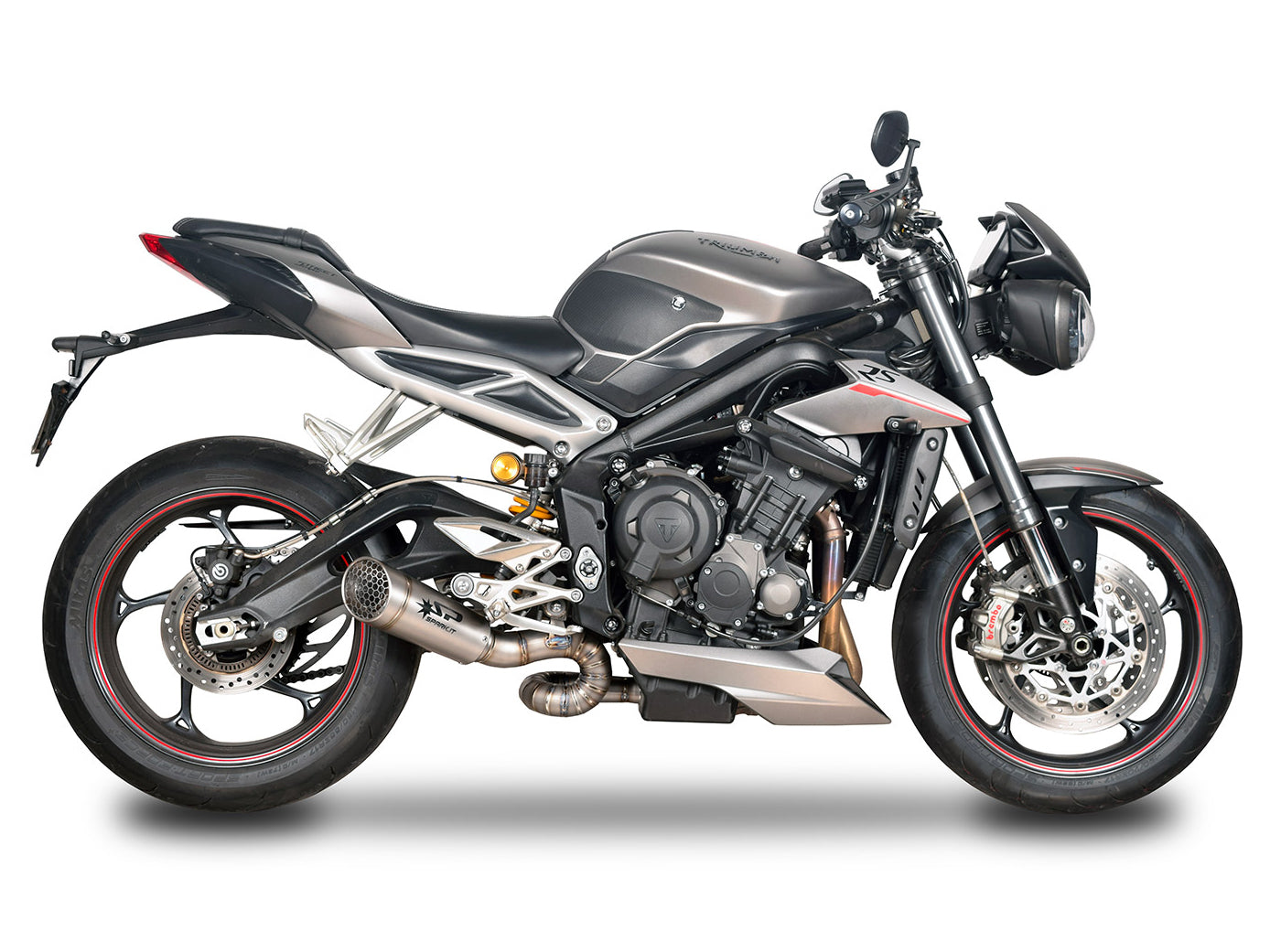 SPARK GTR0501 Triumph Street Triple (2017+) Titanium Semi-full Exhaust System "Grid-O" (racing)