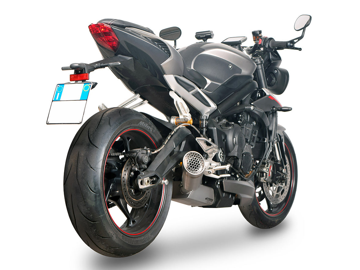 SPARK GTR0507 Triumph Street Triple 765 / 660 Titanium 3/4 Exhaust System "GRID-O" (approved; polished box)