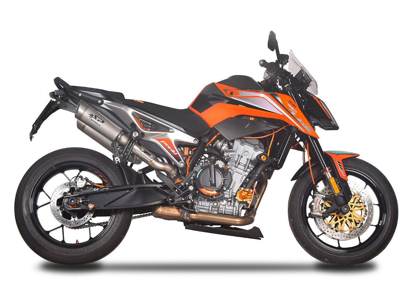 SPARK GKT0110 KTM 790 / 890 Duke (2018+) Titanium Semi-Full Double Exhaust System "GRID-O" (215 mm)