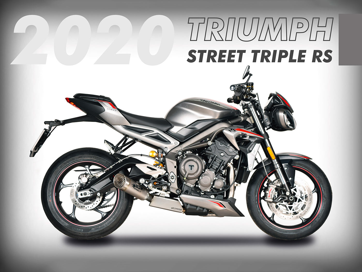 SPARK GTR0507 Triumph Street Triple 765 / 660 Titanium 3/4 Exhaust System "GRID-O" (approved; polished box)