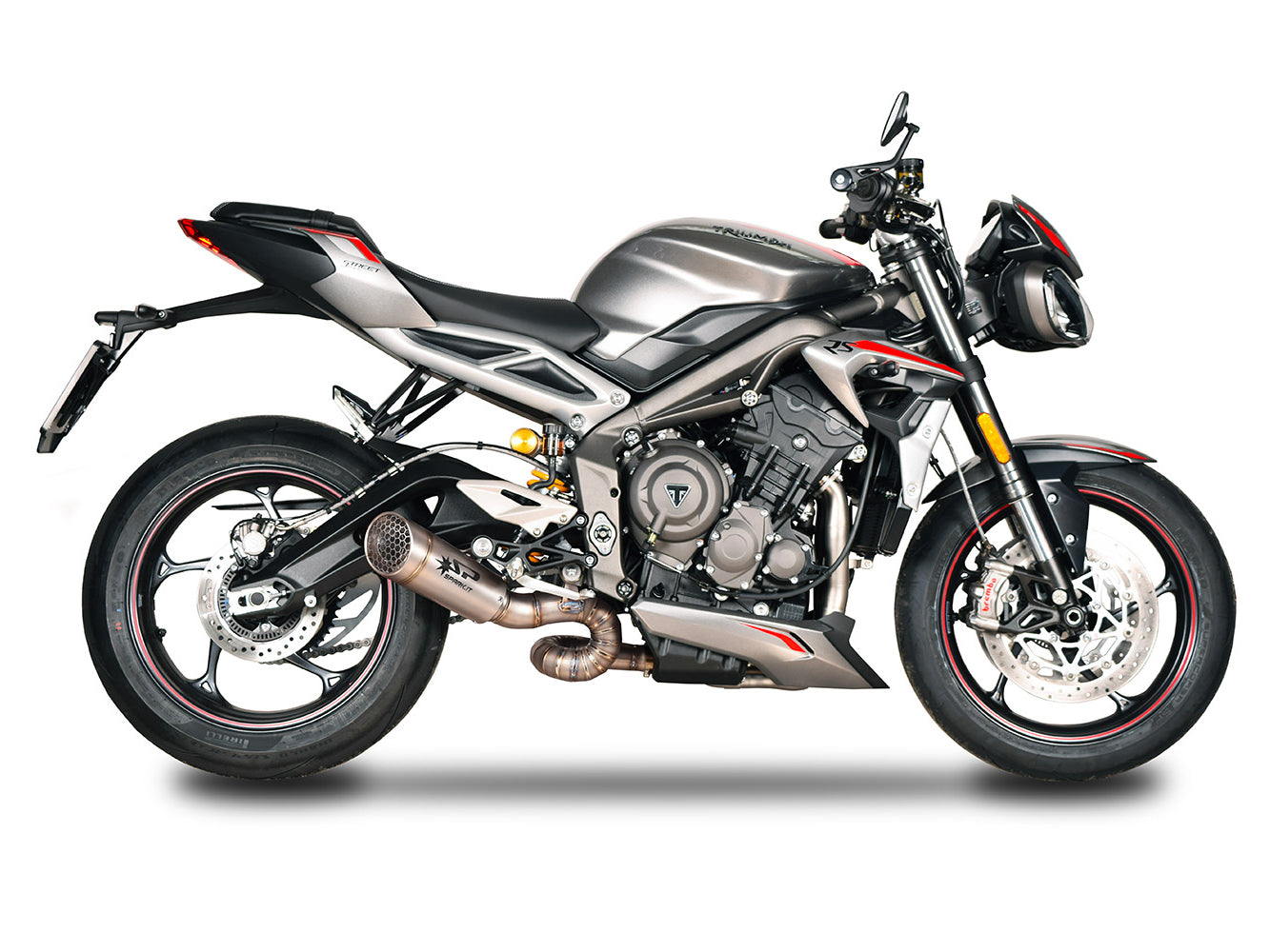 SPARK GTR0501 Triumph Street Triple (2017+) Titanium Semi-full Exhaust System "Grid-O" (racing)