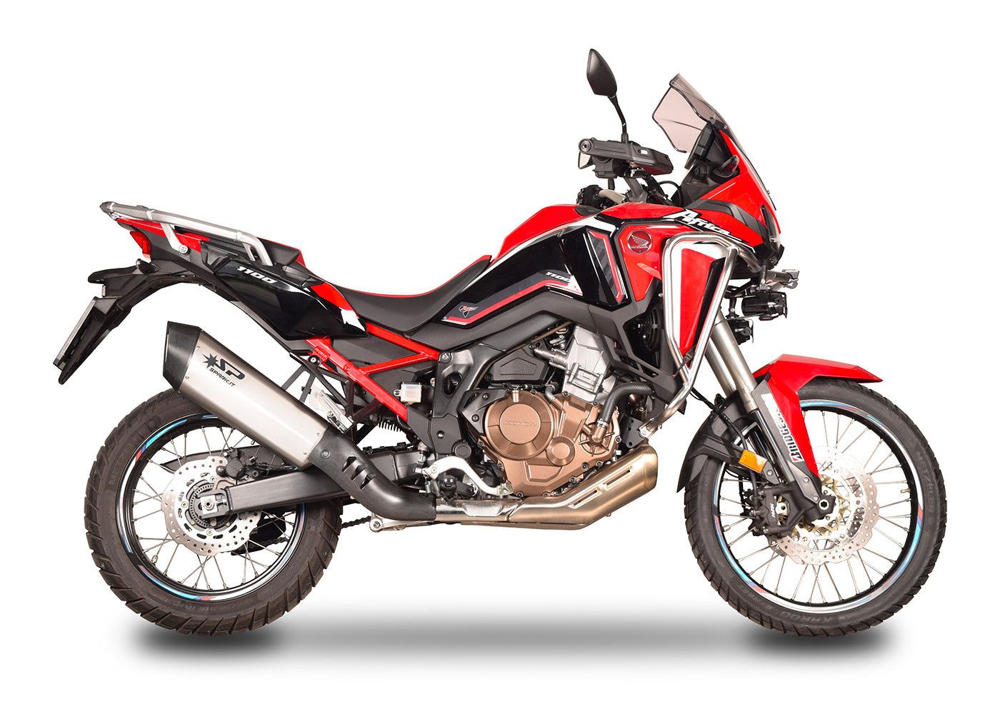 SPARK GHO1702 Honda CRF1100L Africa Twin (2020+) Slip-on Exhaust "Fighter" (approved; titanium)