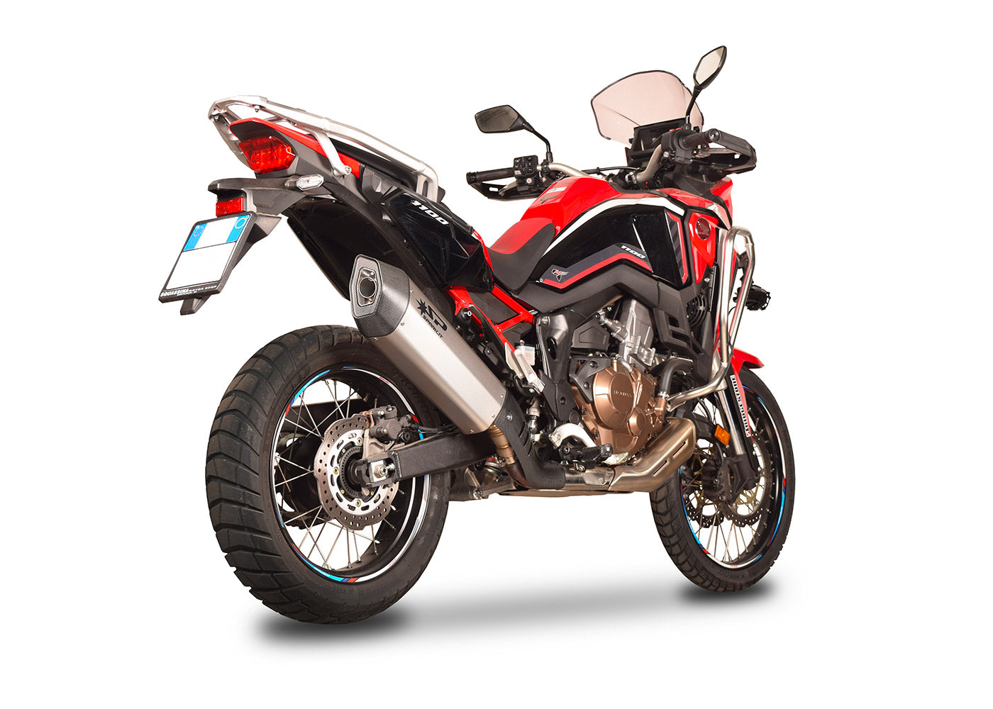 SPARK GHO1702 Honda CRF1100L Africa Twin (2020+) Slip-on Exhaust "Fighter" (approved; titanium)