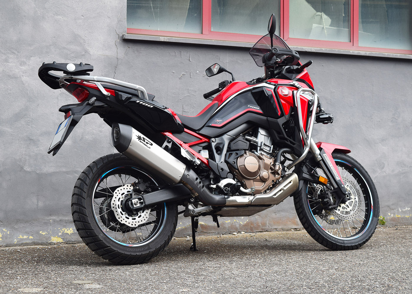 SPARK GHO1702 Honda CRF1100L Africa Twin (2020+) Slip-on Exhaust "Fighter" (approved; titanium)