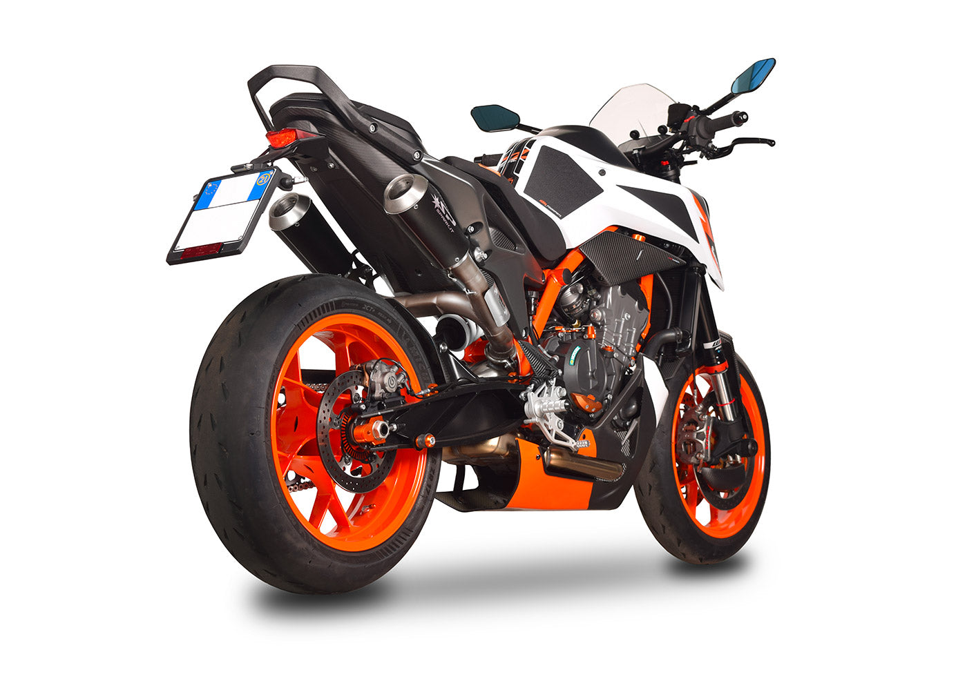 SPARK GKT0116 KTM 790 / 890 Duke (2018+) Semi-Full Double Exhaust System "MotoGP" (approved; dark stainless steel)