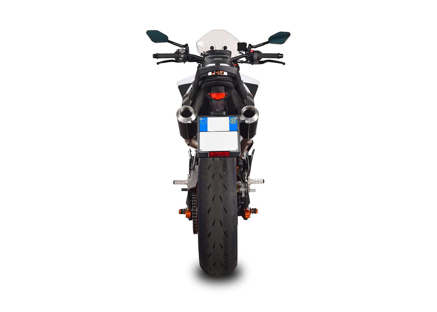 SPARK GKT0116 KTM 790 / 890 Duke (2018+) Semi-Full Double Exhaust System "MotoGP" (approved; dark stainless steel)