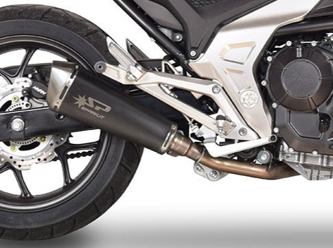 SPARK GHO1103 Honda NC700 / NC750 / Integra Slip-on Exhaust "Konix" (EU homologated; dark)