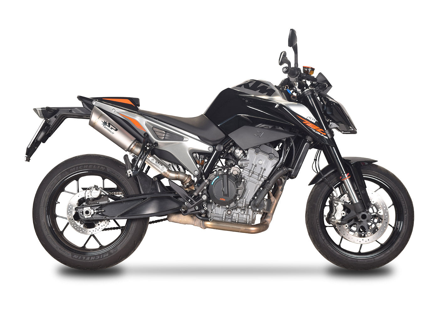 SPARK GKT0110 KTM 790 / 890 Duke (2018+) Titanium Semi-Full Double Exhaust System "GRID-O" (215 mm)