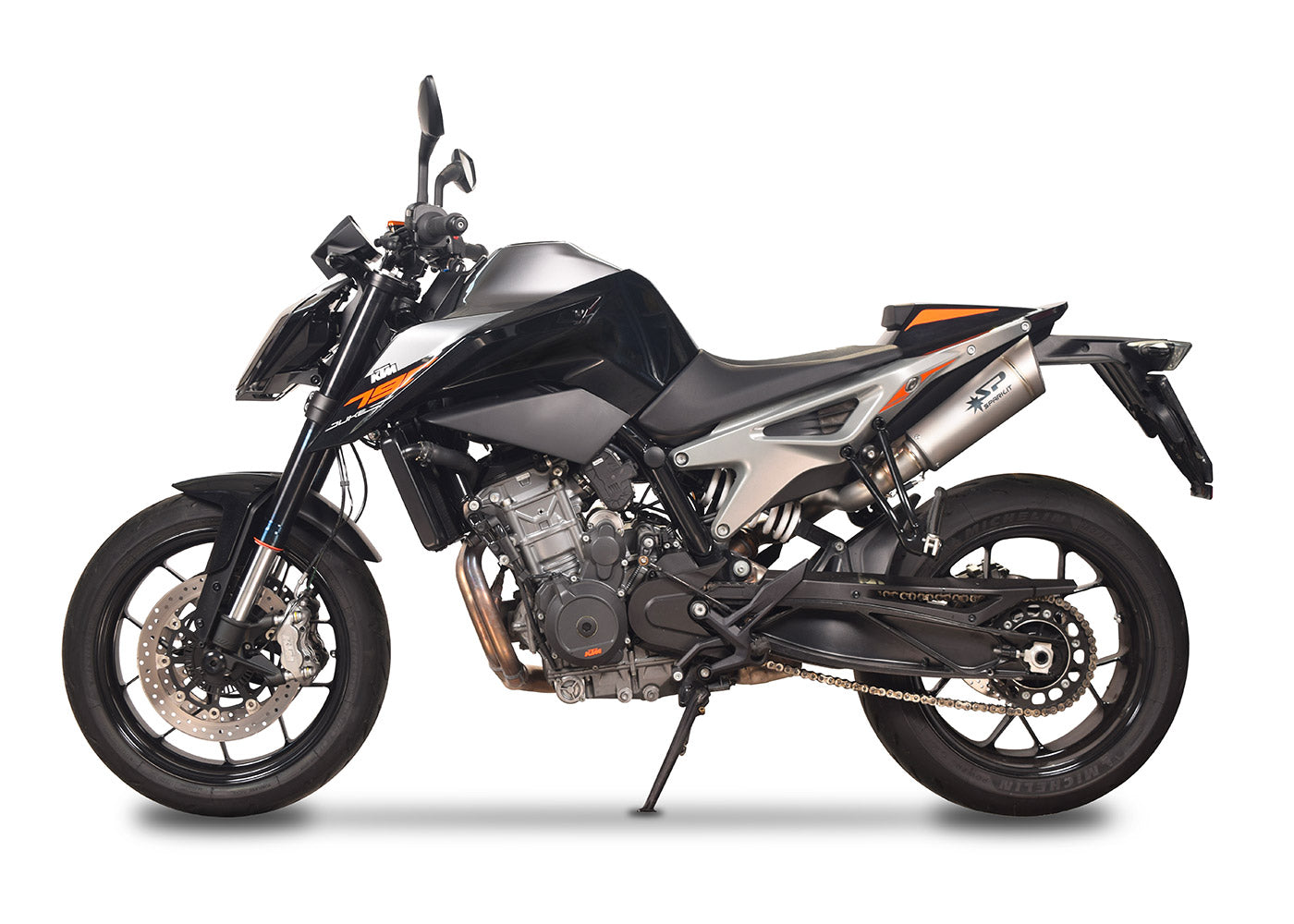 SPARK GKT0110 KTM 790 / 890 Duke (2018+) Titanium Semi-Full Double Exhaust System "GRID-O" (215 mm)