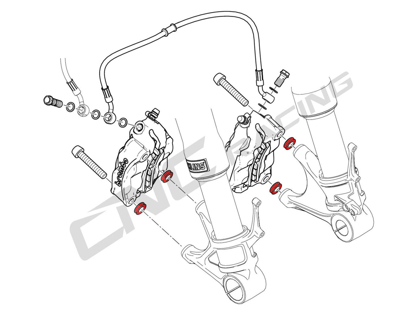 IFD01 - CNC RACING Ducati / Aprilia Front Brake Caliper Spacers Kit