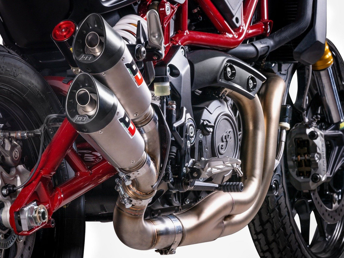 QD EXHAUST Indian FTR 1200 Dual Slip-on Exhaust "Gunshot" (EU homologated)