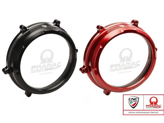 CA200PR - CNC RACING Ducati Panigale V2 / Streetfighter Clear Clutch Cover (Pramac edition)