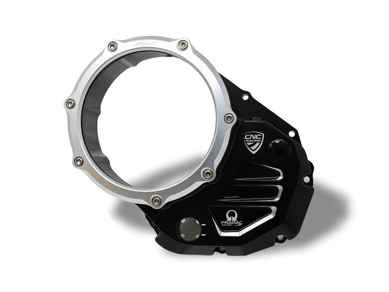 CA504PR - CNC RACING Ducati Monster / Multistrada Oil Bath Clear Clutch Cover (Pramac edition)