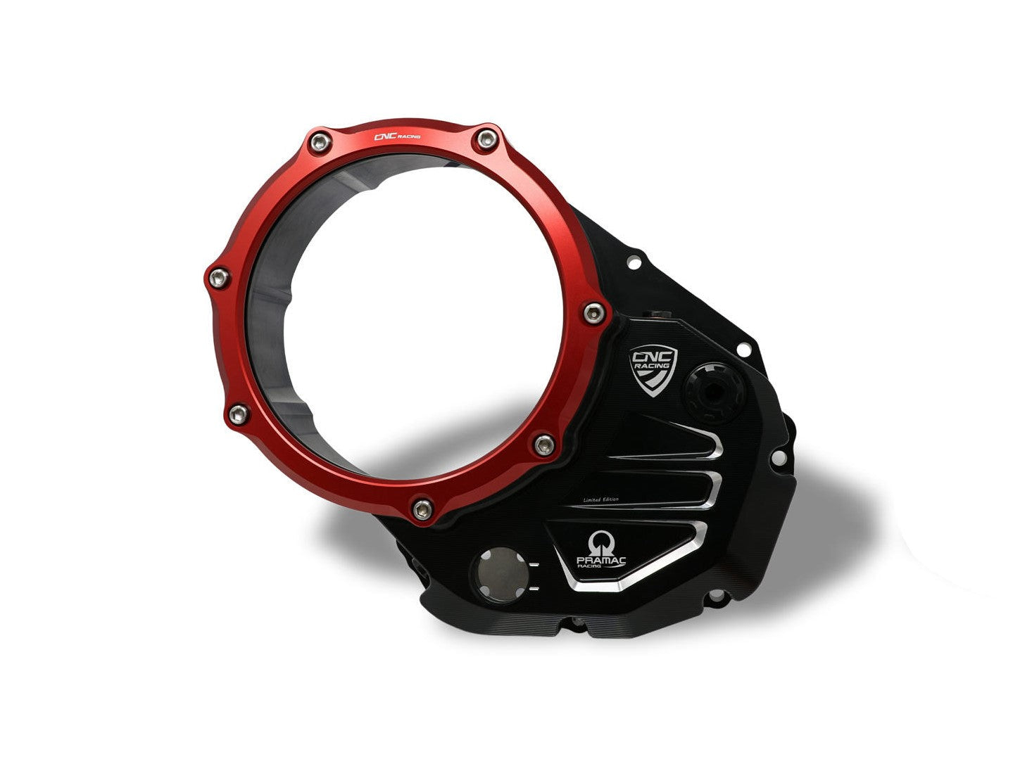 CA504PR - CNC RACING Ducati Monster / Multistrada Oil Bath Clear Clutch Cover (Pramac edition)