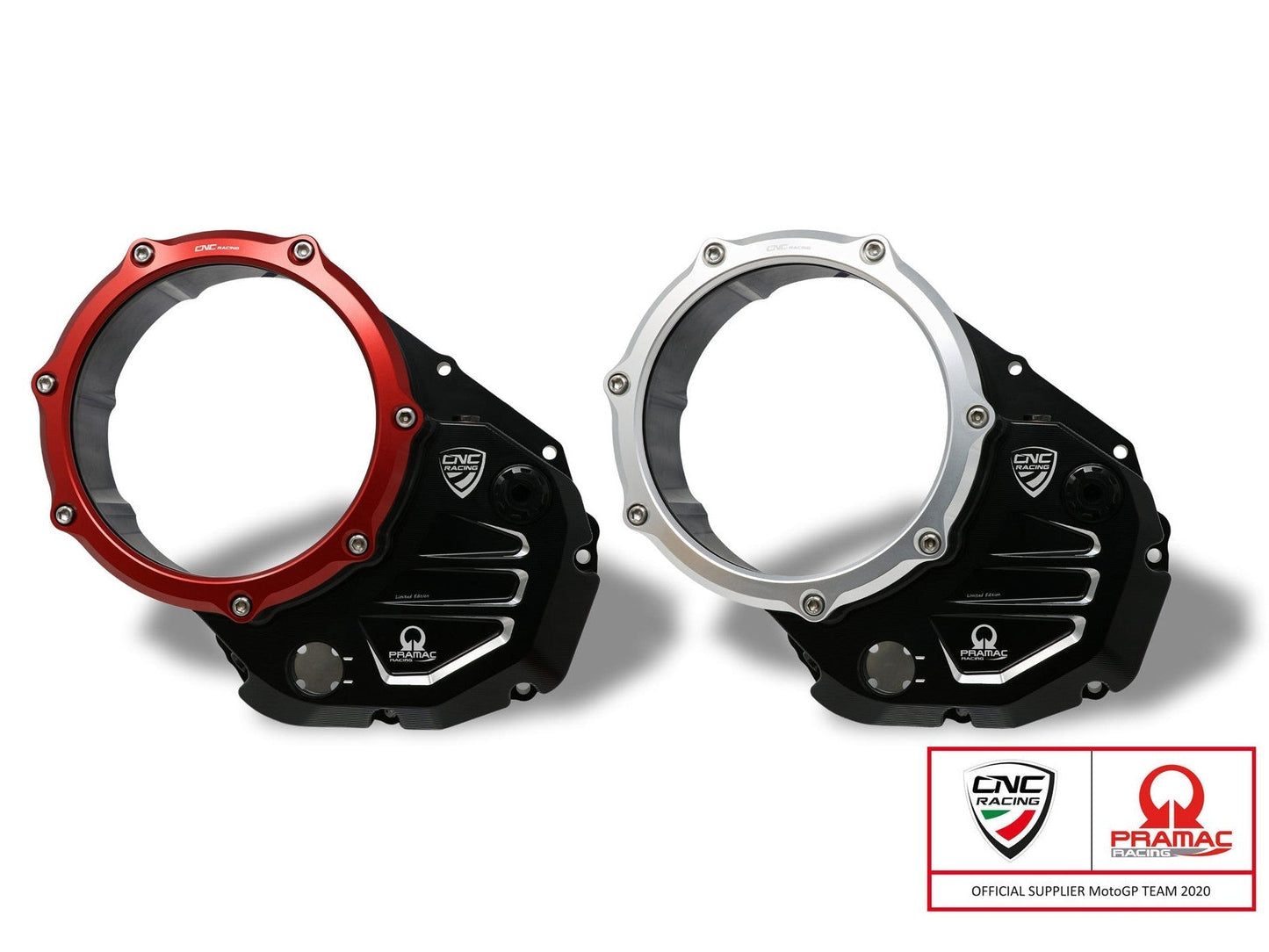 CA504PR - CNC RACING Ducati Monster / Multistrada Oil Bath Clear Clutch Cover (Pramac edition)