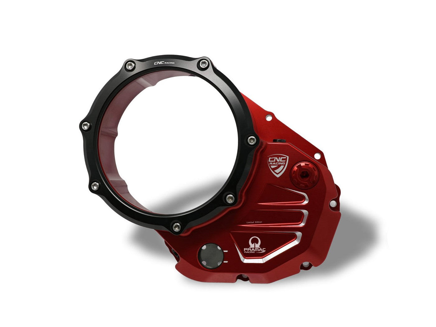 CA504PR - CNC RACING Ducati Monster / Multistrada Oil Bath Clear Clutch Cover (Pramac edition)