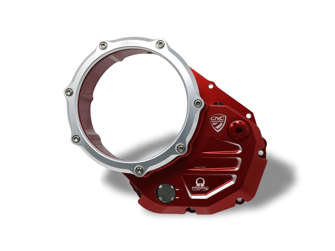 CA504PR - CNC RACING Ducati Monster / Multistrada Oil Bath Clear Clutch Cover (Pramac edition)