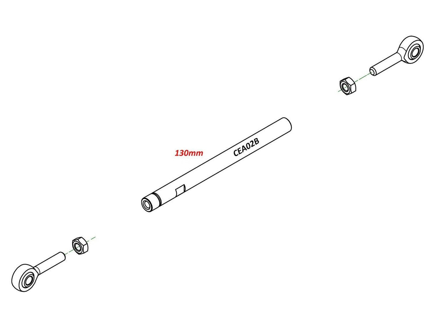 CEA02 - CNC RACING Gear Shift Rod (130 mm)