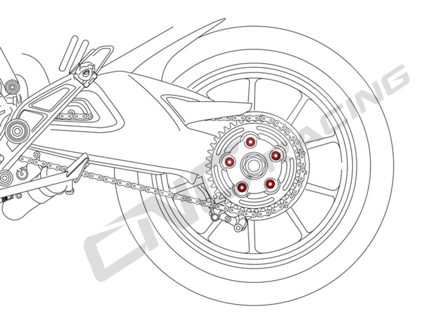 DA383 - CNC RACING Aprilia Rear Sprocket Nuts (M10x1.25)