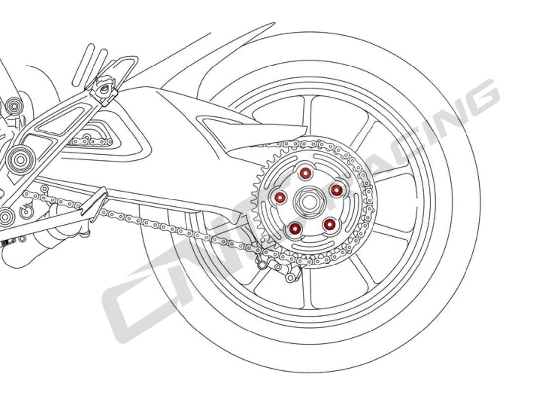 DA386 - CNC RACING Ducati Hypermotard / Streetfighter Rear Sprocket Nuts (M10x1.0)