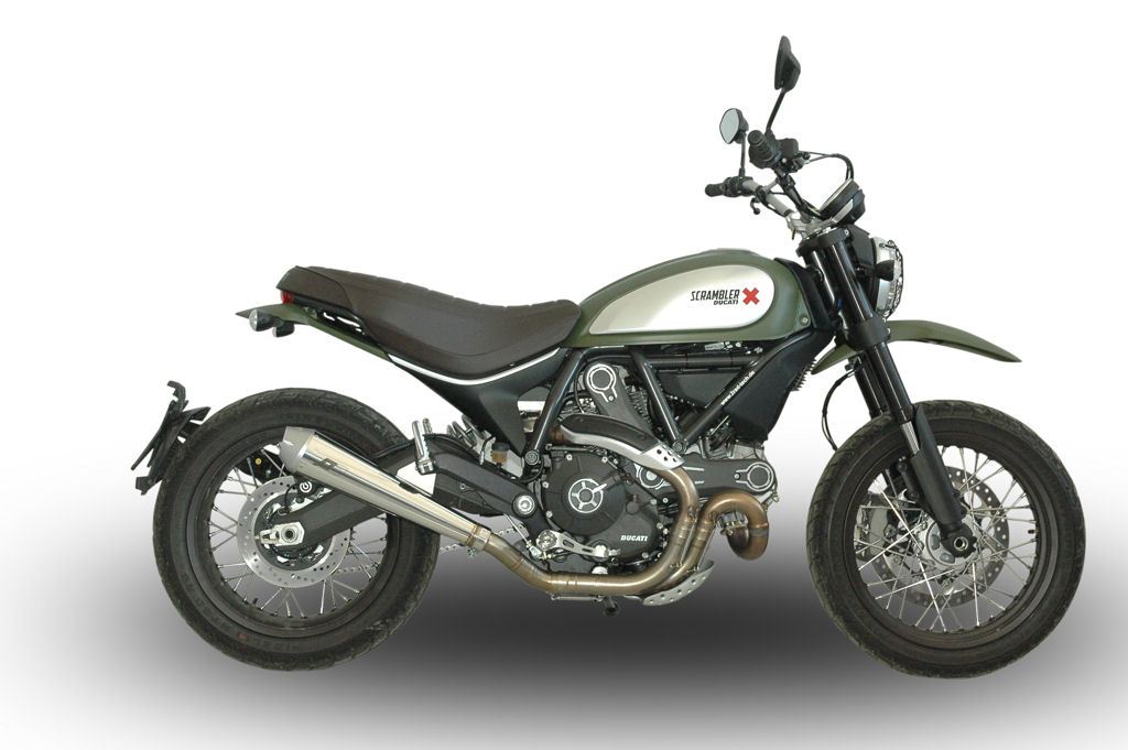 QD EXHAUST Ducati Scrambler 800 Semi-Full Exhaust System "MaXcone" (silver)