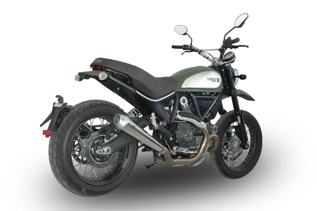 QD EXHAUST Ducati Scrambler 800 Semi-Full Exhaust System "MaXcone" (silver)