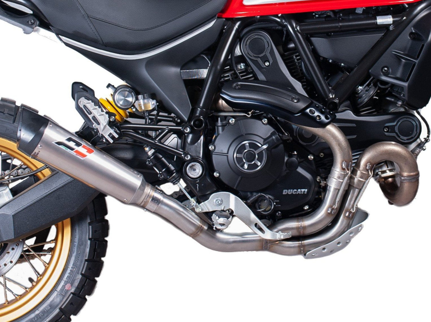 QD EXHAUST Ducati Scrambler Desert Sled Semi-Full Exhaust System "Tri-cone"