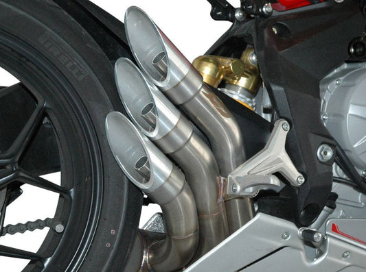 QD EXHAUST MV Agusta F3 Triple Slip-on Exhaust "Power Gun" (silver; EU homologated)