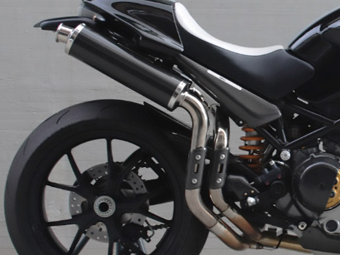 SPARK GDU0818 Ducati Monster S2R / S4R (03/06) Carbon Slip-on Exhaust "Round" (EU homologated; high position)