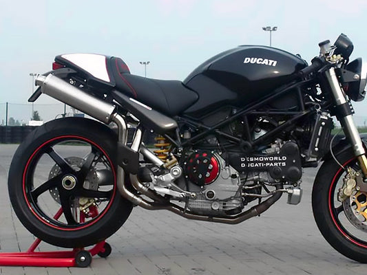 SPARK GDU0820 Ducati Monster S4R / S4RS (06/08) Titanium Slip-on Exhaust "Round" (EU homologated; high position)