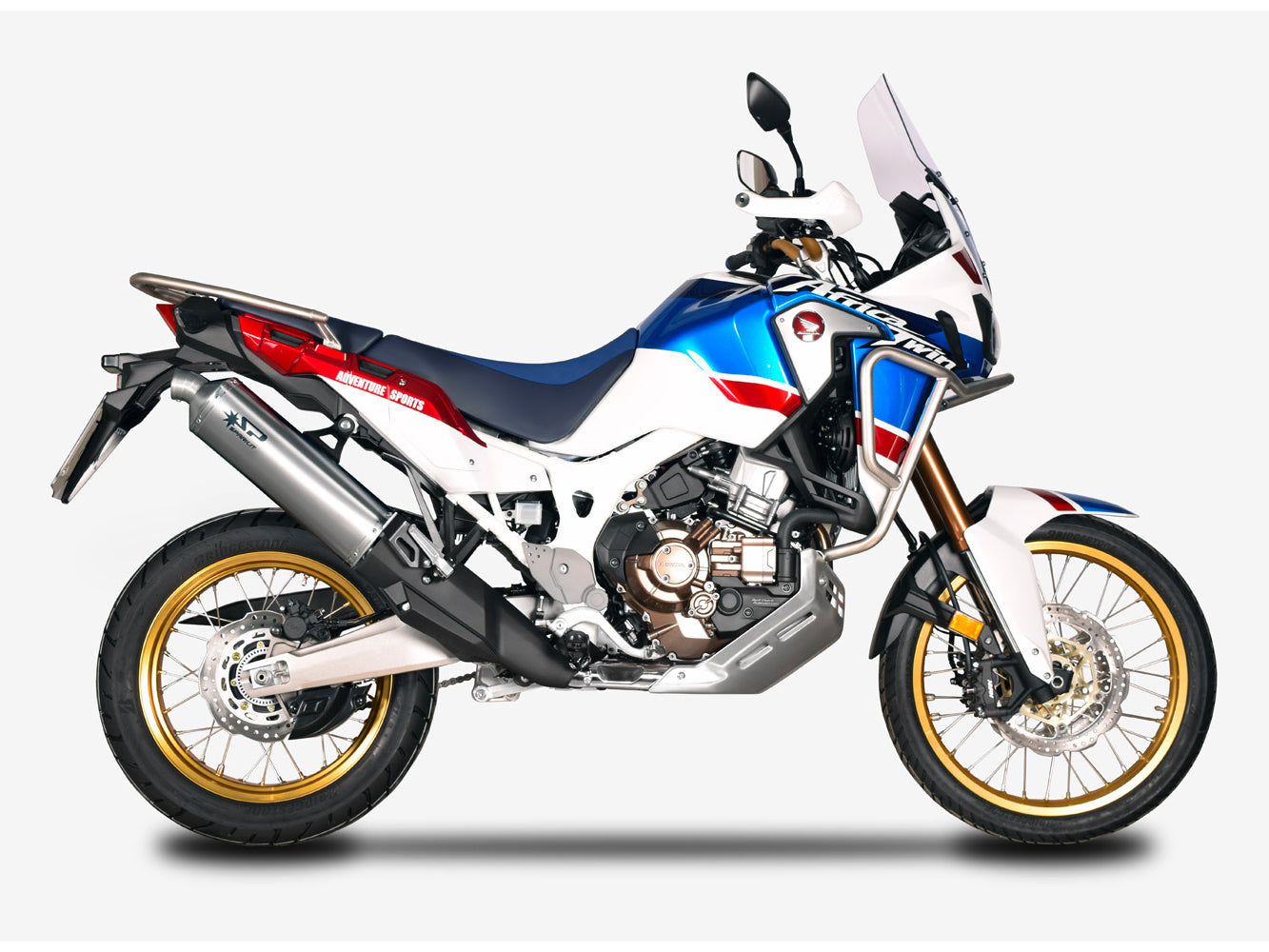 SPARK GHO1701 Honda CRF1000L Africa Twin (16/19) Slip-on Exhaust "Dakar" (approved; titanium)