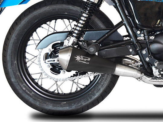 SPARK GTR0207 Triumph Bonneville T100 (02/16) Double Slip-on Exhaust "Megaphone" (racing)