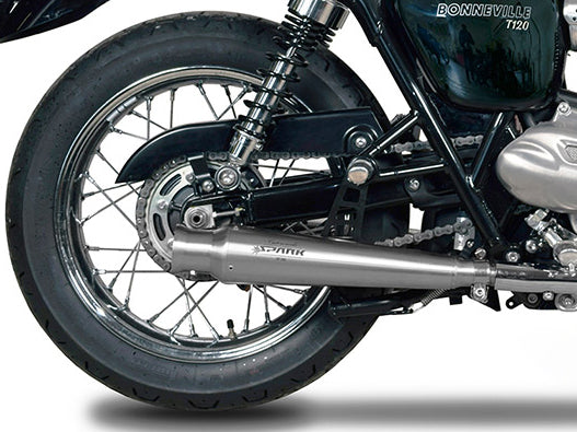 SPARK GTR0208 Triumph Bonneville T120 (16/18) Double Slip-on Exhaust "Trumpet" (approved; polished)