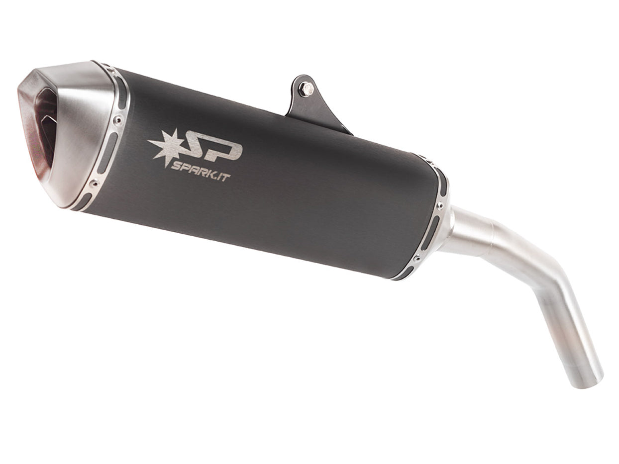 SPARK GTR0301 Triumph Tiger 800 (10/17) Slip-on Exhaust "Force" (EU homologated; dark stainless steel)